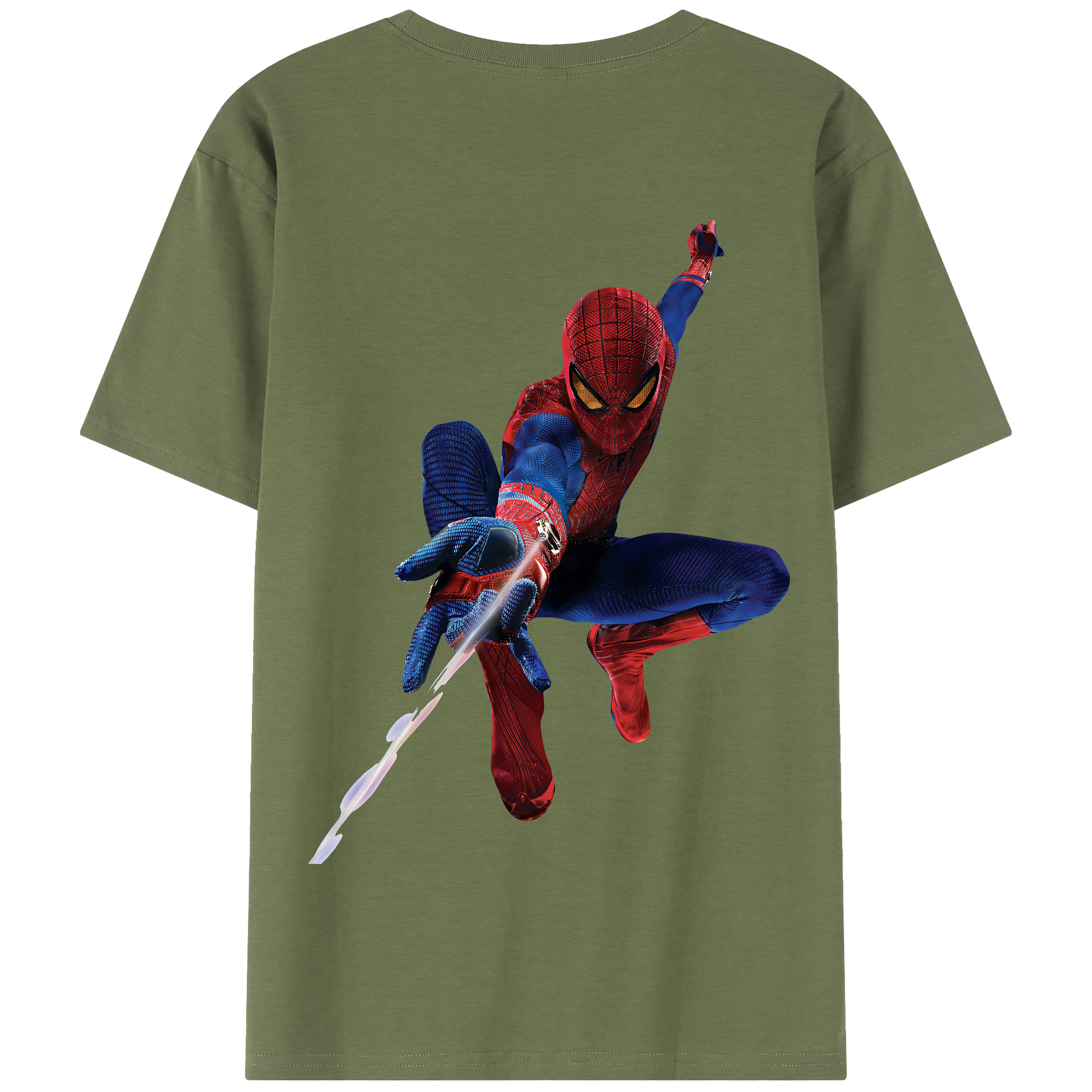 （画像用） Spider Man スパイダーマン 綿100％半袖Tシャツ（背面プリント）